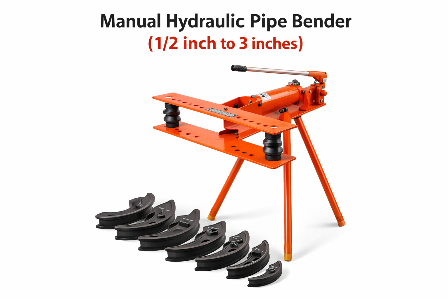 Manual Hydraulic Pipe Bender 1/2 inch to 3 inches 1 Manual Hydraulic Pipe Bender 1/2"–3" Heavy Duty – KGRK